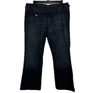 Vtg 7 For All Mankind Slight Flare Bootcut Jeans Adjustable Waist Sz 32 USA Y2K